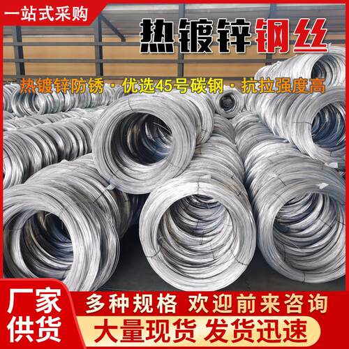 热镀锌钢丝16号12号10号农业用钢丝镀锌防锈钢丝大棚葡萄树搭架丝