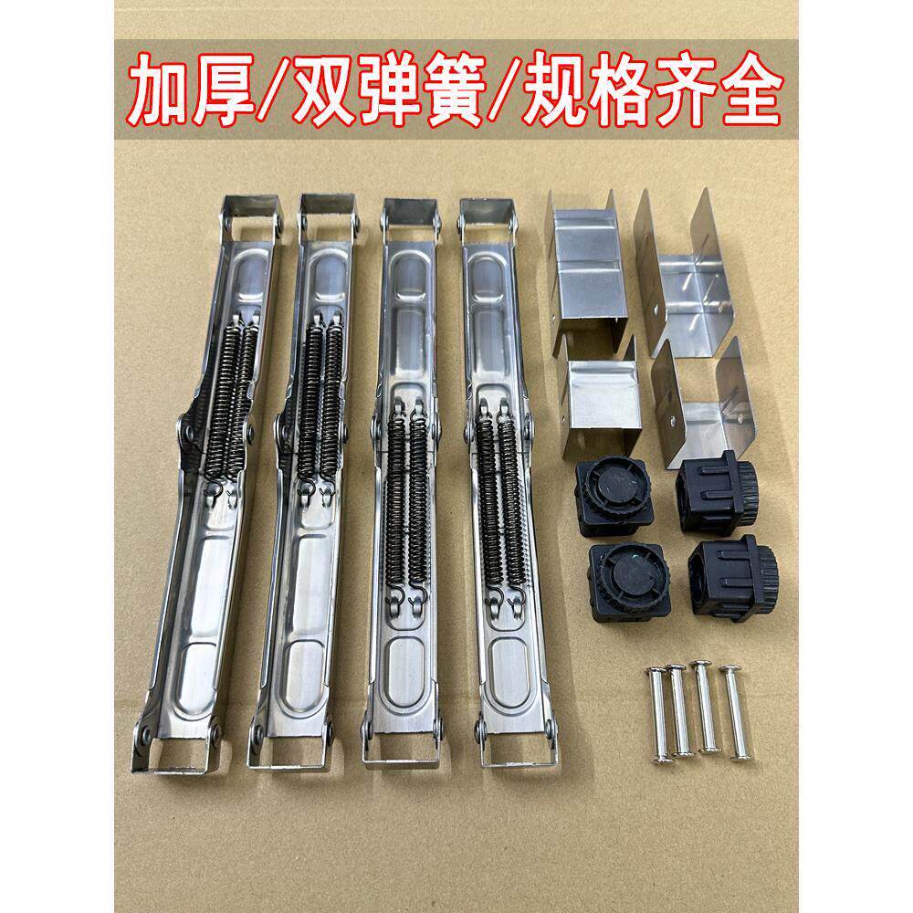 折叠桌配件全套不锈钢子加厚双弹簧合页铰链承重支撑架餐30方管台