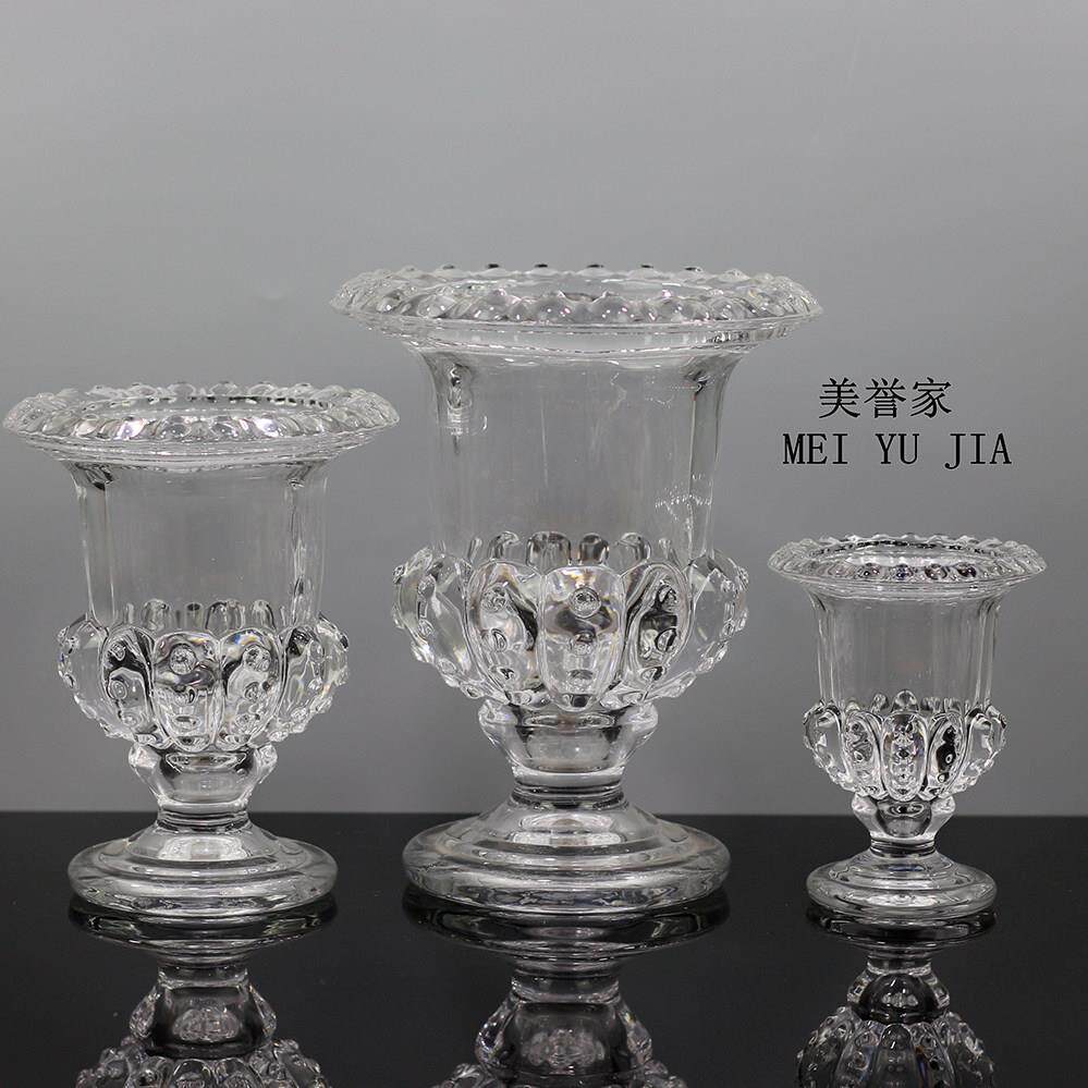 热销加厚蓓蕾花边欧式水晶玻璃花瓶鲜花水培器皿居家装饰工艺摆饰