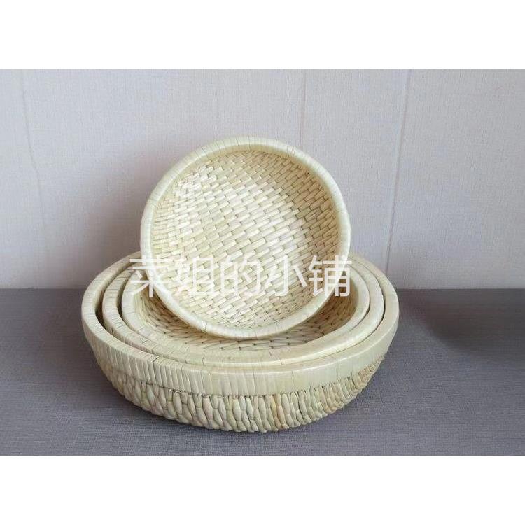 藤编柳编收纳筐笸箩馒头筐饼食品篮水果展示筐婚嫁针线筐大小号