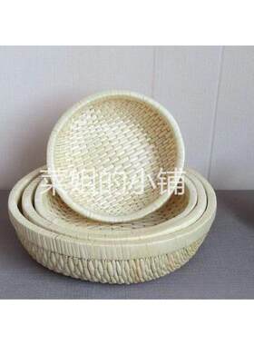 藤编柳编收纳筐笸箩馒头筐饼食品篮水果展示筐婚嫁针线筐大小号