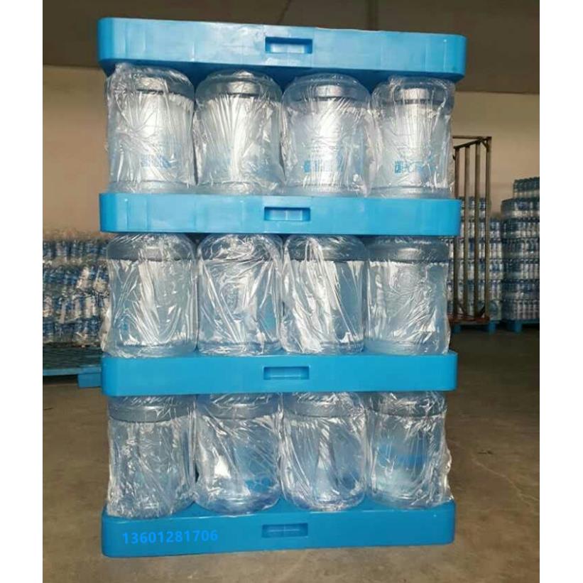 水厂水店塑料桶装水专用托 托盘码垛物流运输塑料隔板堆高机板货