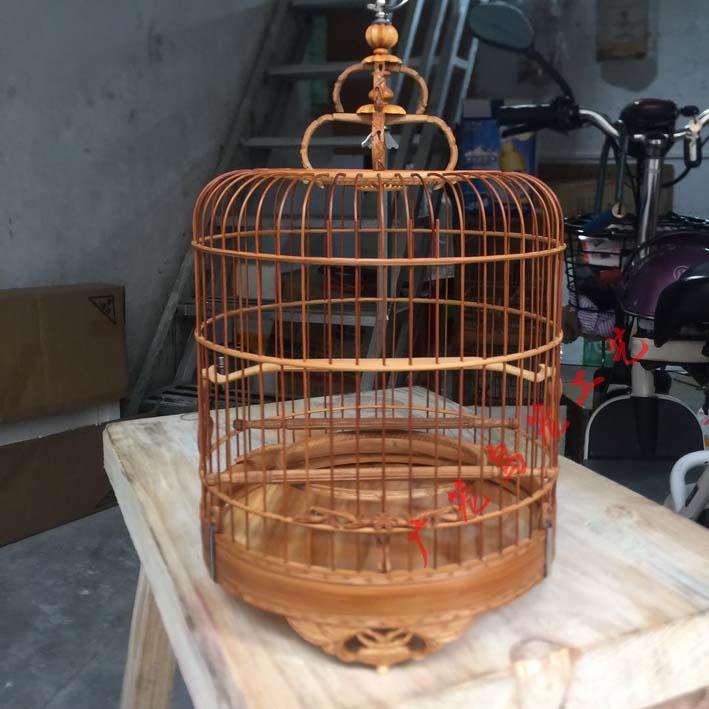 雕花鸟笼竹笼清远广式绣眼笼竹制波笼子万字花广笼金青小黑白燕笼