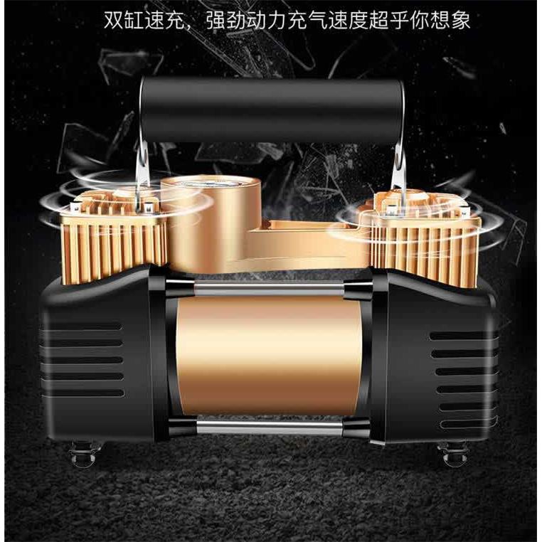 220v双缸电动打气机家用高压小型车载打气筒汽车用轮胎加气打气机