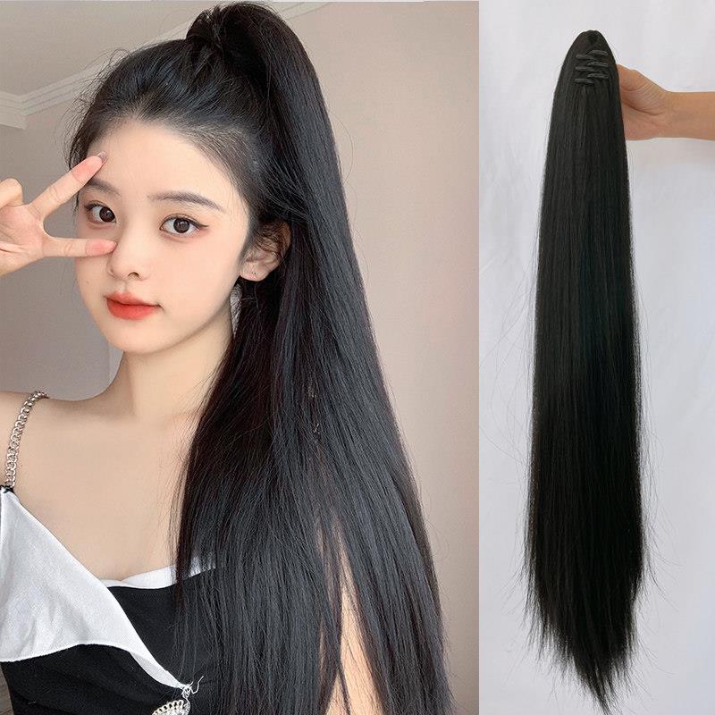 假发马尾女抓夹超长气质自然逼真网红辫子长发超轻高马尾长直发