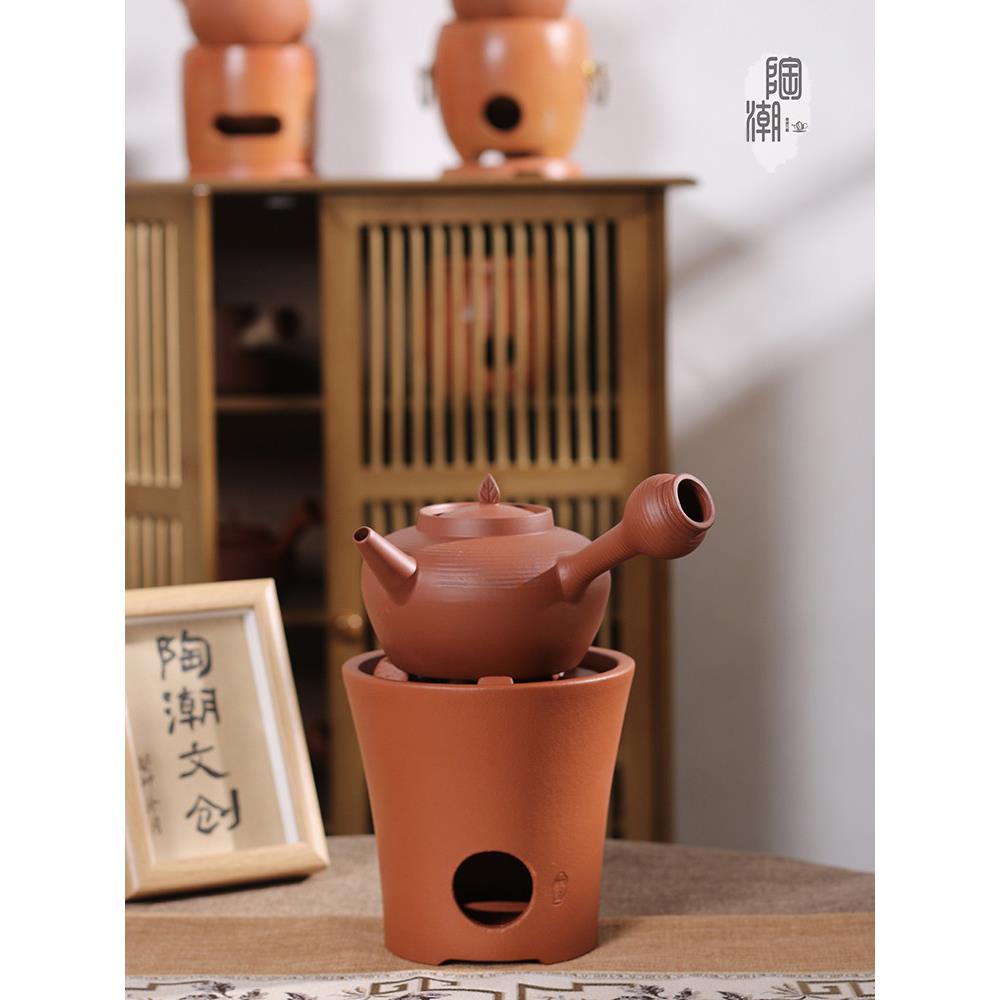 【陶潮文创】潮州工夫茶红泥煮茶炉炭炉烧水炉煮茶器红泥多用炭炉