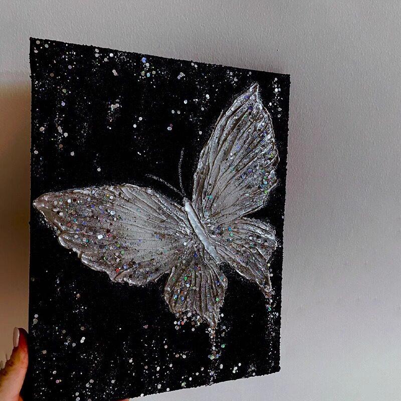 蝴蝶小众床头柜摆画客厅沙发背景墙装饰画温馨现代卧室玄关壁挂画