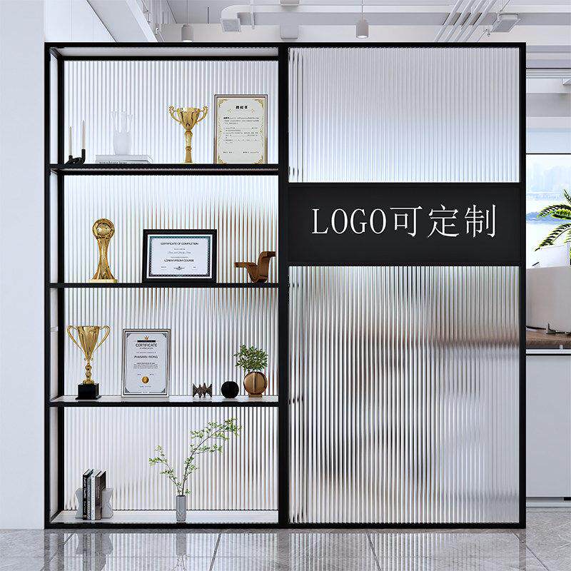 客厅办公室玻璃屏风隔断假墙展示柜置物架挡板入户遮挡轻奢高级感
