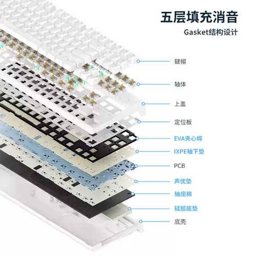 RK R87有线机械键盘2026年新款电脑办公茶青轴电竞游戏热插拔87键