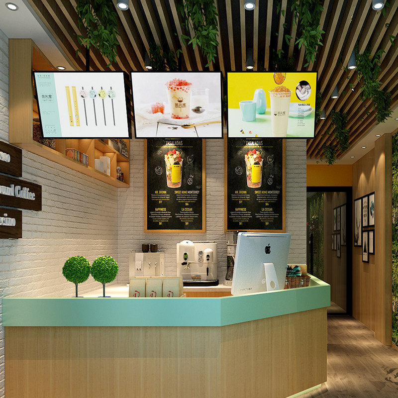 吊挂餐饮价目表灯箱超薄电视灯箱吊装LE奶茶店点餐发光广告牌悬挂
