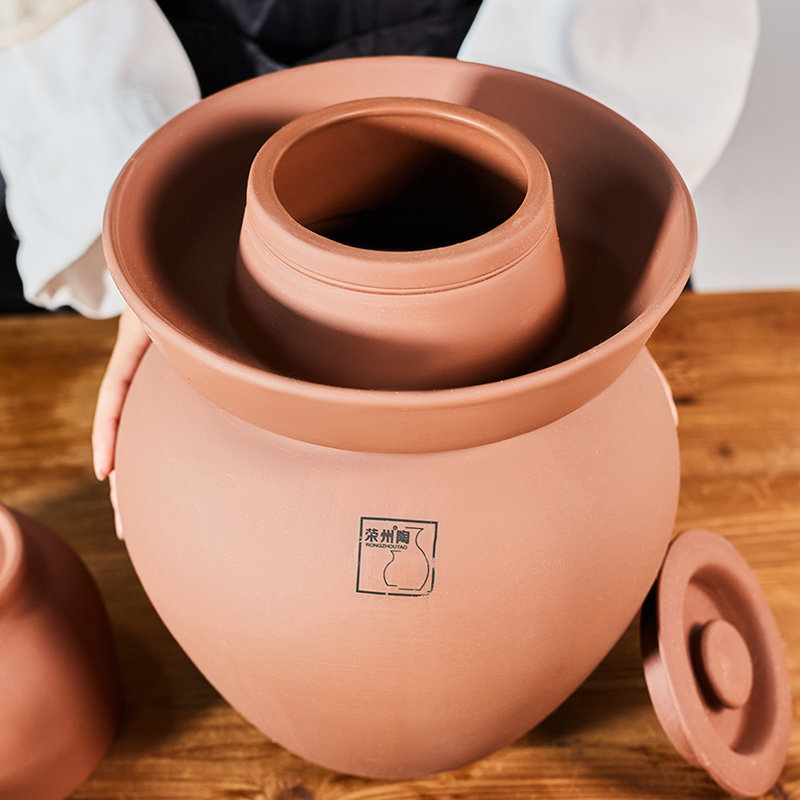 荣州陶25斤水容量土陶无釉泡菜坛子家用老式酸菜坛四川细陶泡菜罐,厨房/烹饪用具,泡菜罐/坛,淘宝优惠券,粉丝福利购,淘宝优惠卷