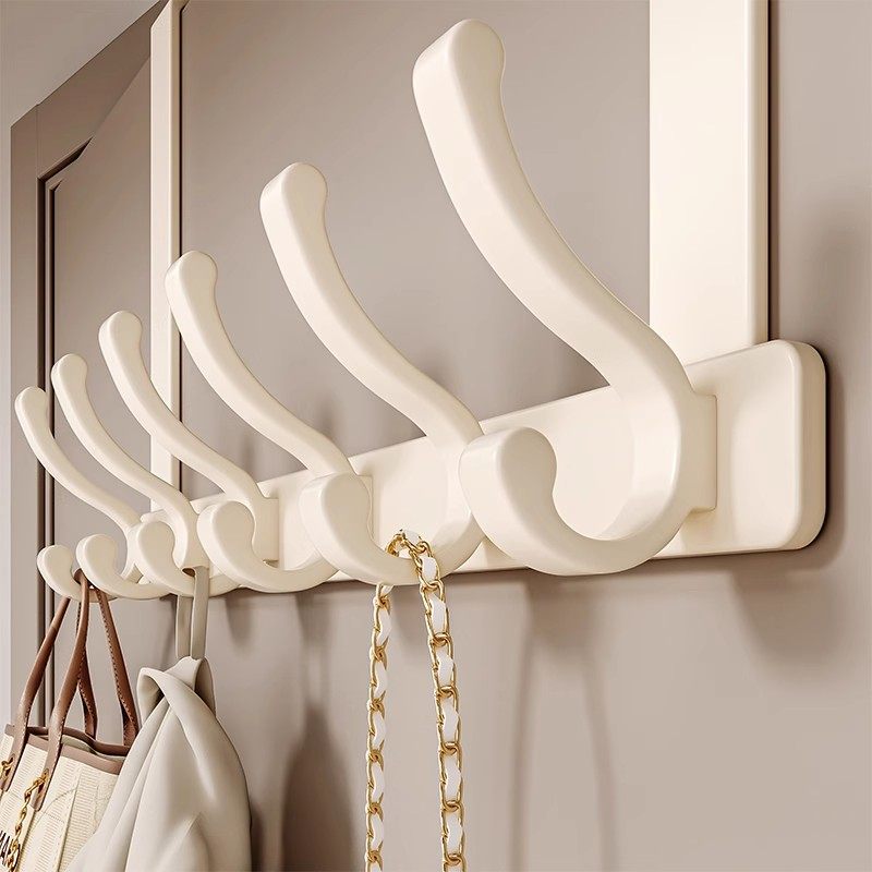 奶白挂衣架门后免打孔挂衣钩进门玄关衣帽柜强力粘钩墙上壁挂排钩,收纳整理,挂钩/粘钩,淘宝优惠券,粉丝福利购,淘宝优惠卷