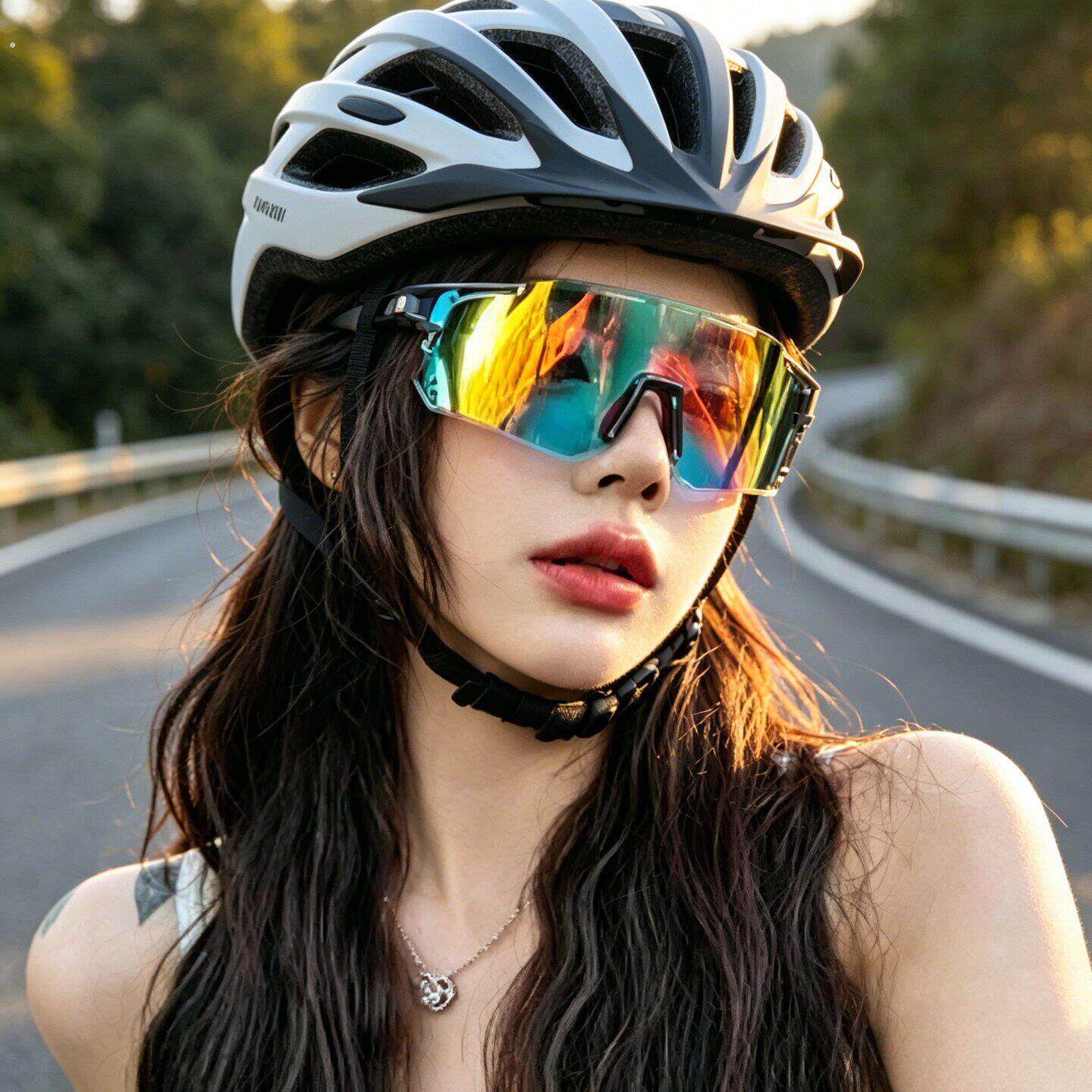 适用于美利达山地自行车骑行防风遮阳偏光太阳眼镜男女挑战者三百