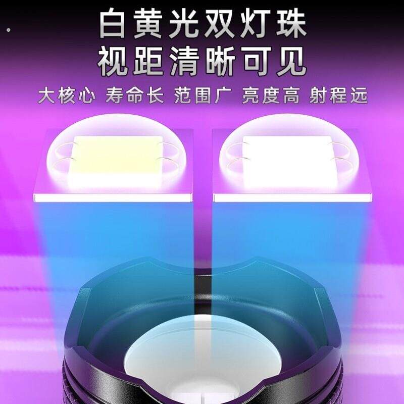 紫光头灯伸缩变焦照蝎子灯紫光灯两用二合一头灯
