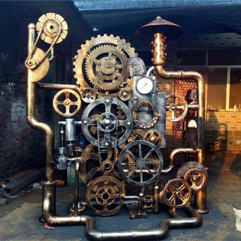 复古工业风朋克装饰墙饰挂件铁艺屏风隔断齿轮酒吧创意壁挂