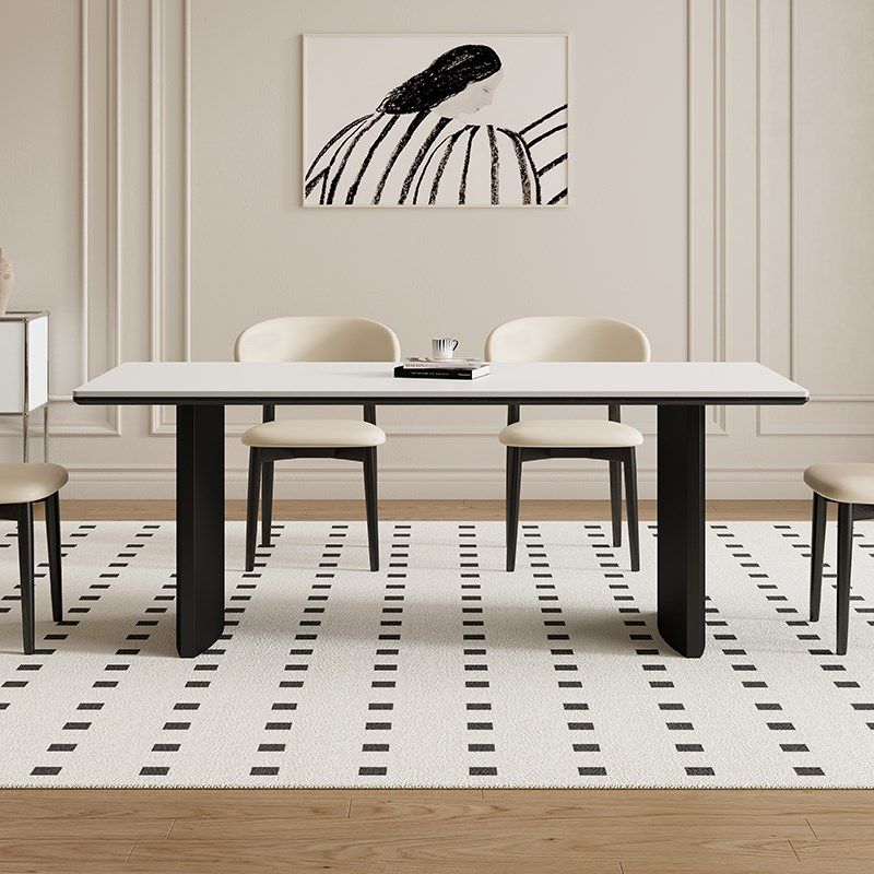 德利丰岩板餐桌家用黑色法式奶油中古风高端全托长方形小户型饭桌,住宅家具,岩板餐桌,淘宝优惠券,粉丝福利购,淘宝优惠卷