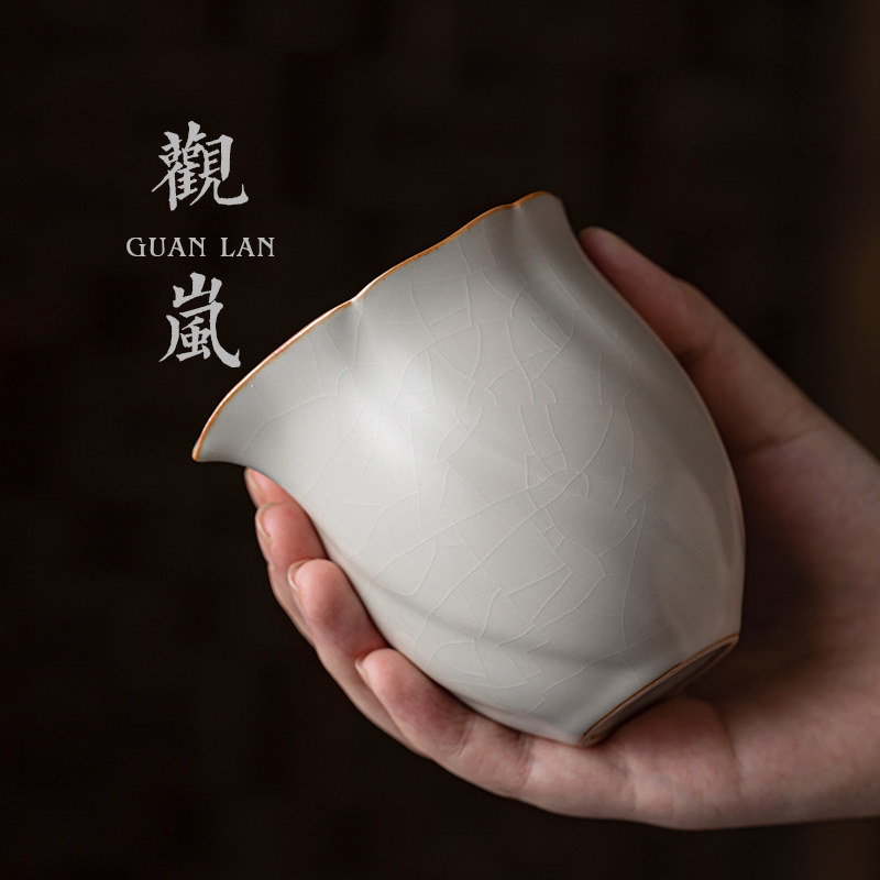 观岚复古汝窑公道杯茶海分茶器开片可养冰裂汝瓷陶瓷公杯茶具茶道,餐饮具,公道杯,淘宝优惠券,粉丝福利购,淘宝优惠卷