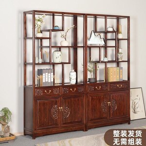 实木中式隔断客厅多宝阁展示柜书架摆件茶叶茶室古董博物