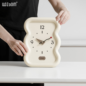 WOZOOM屋准家居奶油风时钟表客厅玄关装饰品电视柜高级感桌面摆件