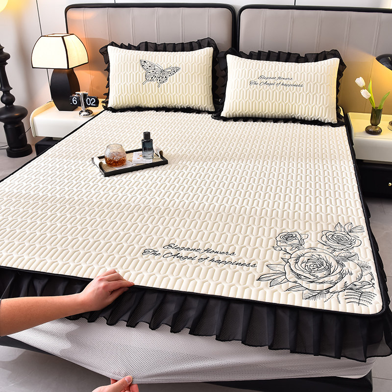 A类复古乳胶凉席三件套床笠款冰丝席防滑夏季空调软席可水洗机洗,床上用品,乳胶席,淘宝优惠券,粉丝福利购,淘宝优惠卷