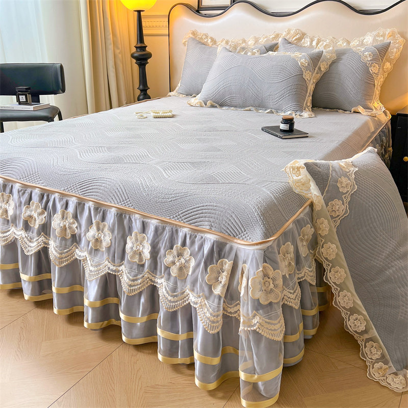 A类床裙款凉感豆豆冰丝凉席三件套夏季空调席防滑床罩式空调席子,床上用品,冰丝席,淘宝优惠券,粉丝福利购,淘宝优惠卷