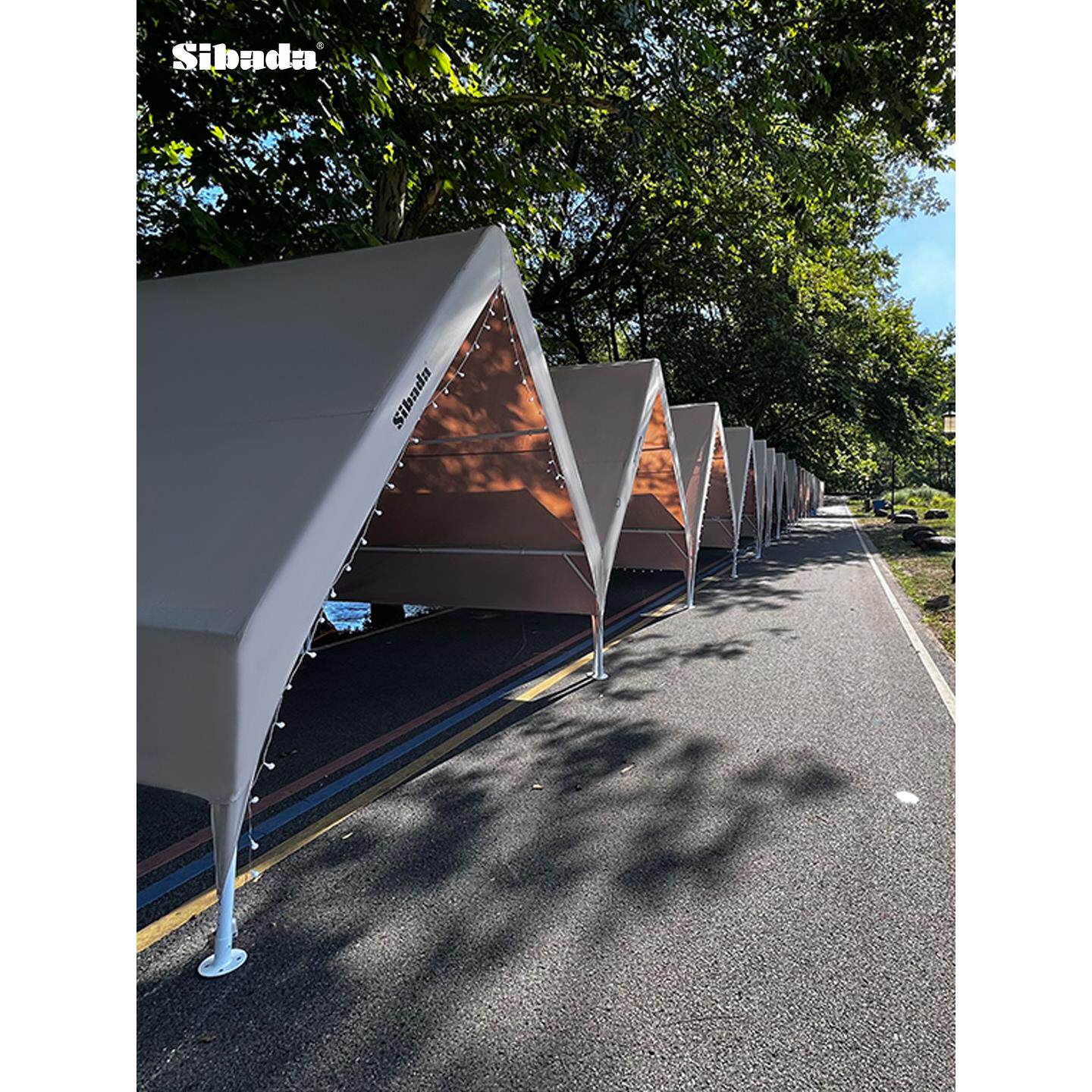 Sibada户外流行三角帐篷简易遮阳摊市场餐饮帐篷天台景区露营房