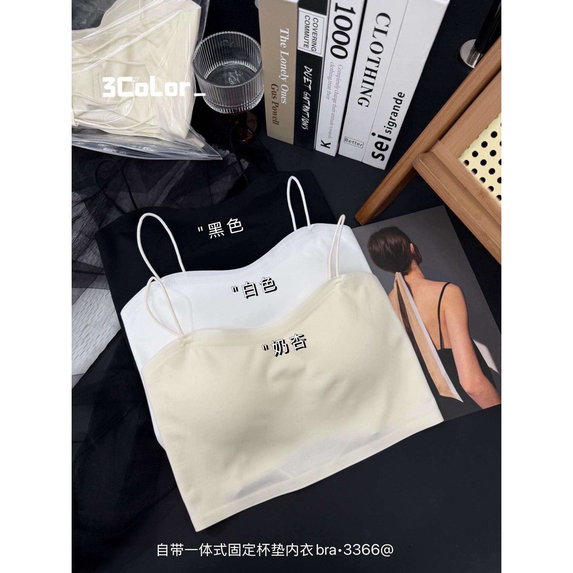夏季薄款冰丝后背镂空美背抹胸女带胸垫无痕一字领短款小吊带背心