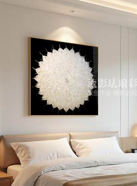 简约现代挂画珐琅彩画纯手工绘制菩提叶玄关卫生间卧室装饰画高级