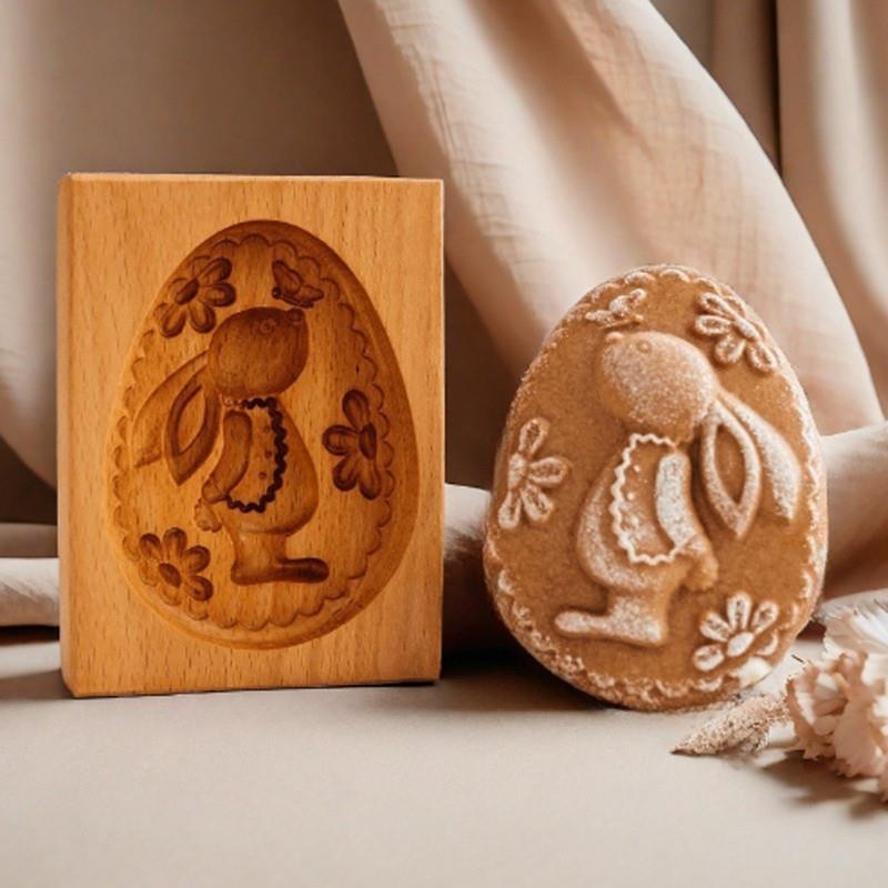 新款曲奇脆饼儿童3D木质饼干模具姜饼屋翻糖霜烘焙复古压花工具
