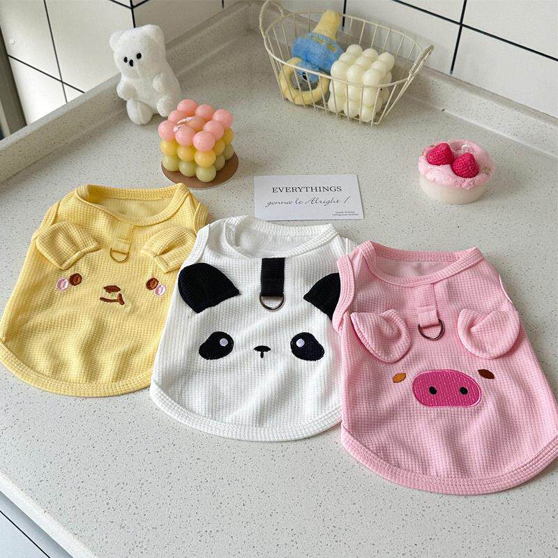 狗狗猫咪衣服春夏薄款幼猫幼犬小型犬防晒防脏吊带外出可牵引背心