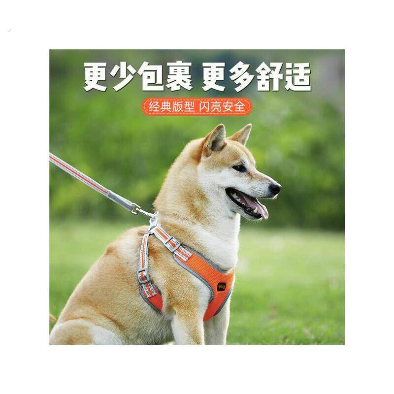 牵引绳绳子宠物中小型犬泰迪背心式项圈胸抱婴袋幼犬遛链子