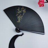 全竹扇子折扇中国风女式 古风流苏小号随身便携古典汉服旗袍折叠扇