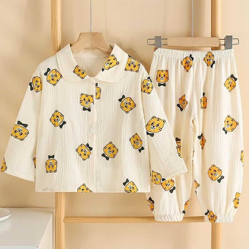 儿童立领长袖鼻炎空调房睡衣护颈纯棉薄夏女款男a类全棉开衫套装,童装/婴儿装/亲子装,家居服套装,淘宝优惠券,粉丝福利购,淘宝优惠卷