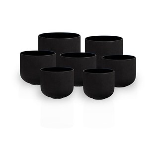 水晶钵瑜伽颂钵黑色水晶音钵音乐碗七音调乐器瑜伽钵套装赠棒圈