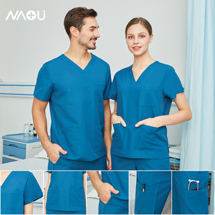 南欧鱼手术衣女洗手衣夏季手术室刷手衣短袖医生护士工作服薄款男