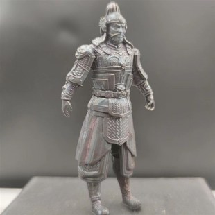 铜7厘米古代中式唐代大将军帅盔甲军官兵马俑韦陀守护神摆件装饰