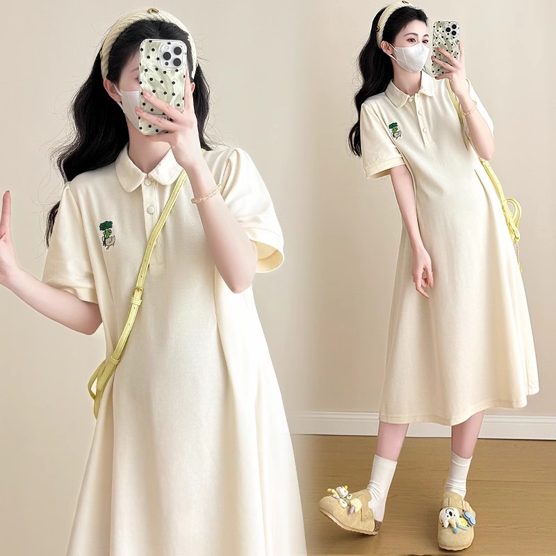 婧麒孕妇装连衣裙2026新款孕期孕妈高级穿搭洋气套装大码裙子女夏