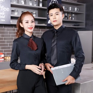 商务男女衬衫长袖白领职业衬衣酒店西餐厅领班前台服务员工作服