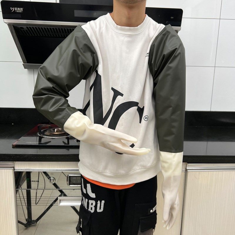 长袖防水防油劳保耐酸碱手套加长加厚防滑耐磨水产抓鱼杀鱼橡胶皮,家庭/个人清洁工具,常规家务手套,淘宝优惠券,粉丝福利购,淘宝优惠卷