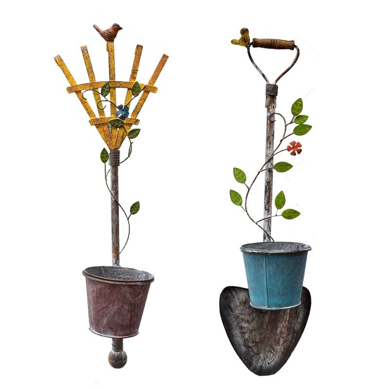 户外花园庭院铁艺铁锹蜜蜂壁挂别墅装饰创意园艺墙饰挂墙花盆挂件,家居饰品,壁饰,淘宝优惠券,粉丝福利购,淘宝优惠卷