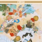 三国演义装 长坂坡单骑救主画像 赵云赵子龙人物画像 饰画绢布挂画