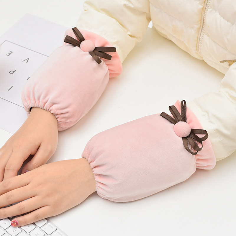 袖套女防脏羽绒服2022新款冬季保暖加绒短款可爱办公室工作护袖头