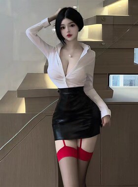 无内衬超短裙黑色包臀裙套装皮裙pu裙ol性感半身裙秘书御姐制服女