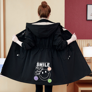 秋冬装中长款收腰风衣少女2021年新款高中学生宽松加大码外套胖MM