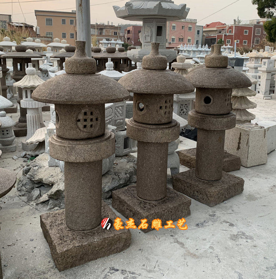石雕灯户外仿古园林景观灯庭院石灯笼石柱灯花园装饰石头灯摆件