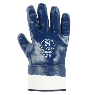 防油手套劳保耐磨工作防水耐油橡胶工业丁腈胶皮干活加油电焊帆布