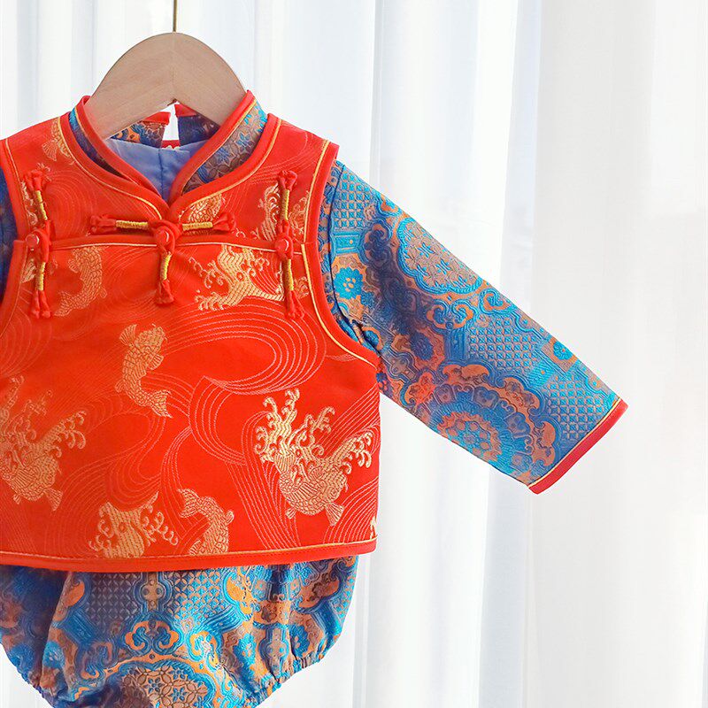 男宝宝周岁包P礼服春夏季婴儿百日宴满月照连体衣生日装抓周衣服