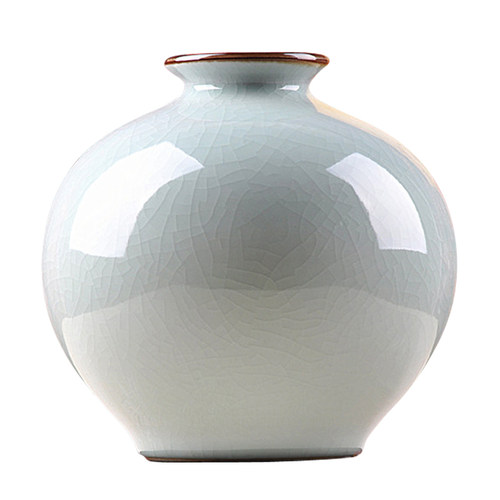 景德镇陶瓷花瓶摆件客厅插花中式家居装饰工艺品仿古官窑纯白瓷瓶