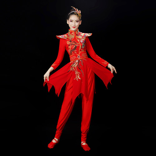 打鼓服演出服女男喜庆中国风秧歌腰鼓新款套装舞蹈服舞龙打鼓服装