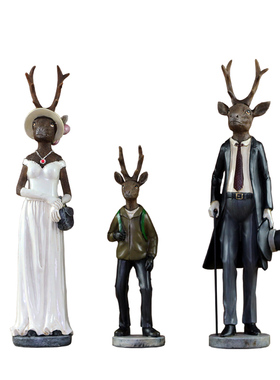 美式欧式复古麋鹿家居饰品摆件客厅酒柜电视柜工艺品摆设结婚礼物